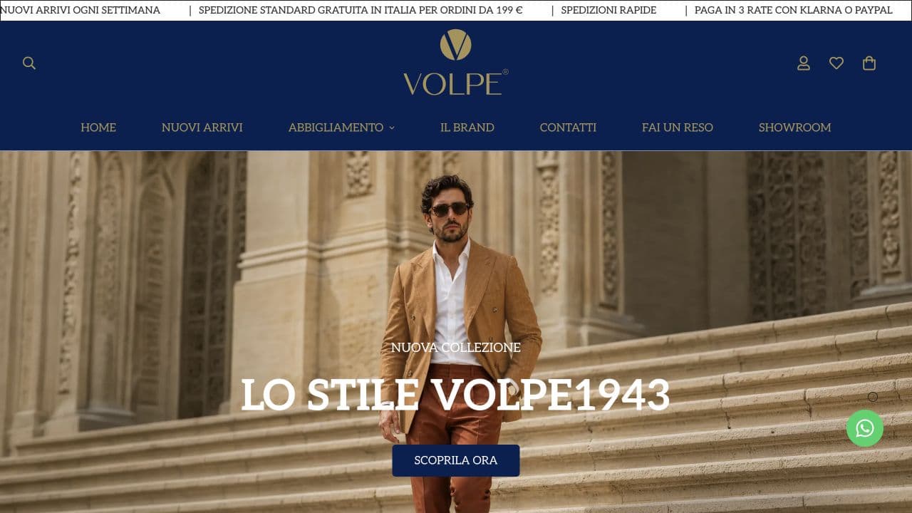 Schermata del sito VOLPE1943 del 28 settembre 2026